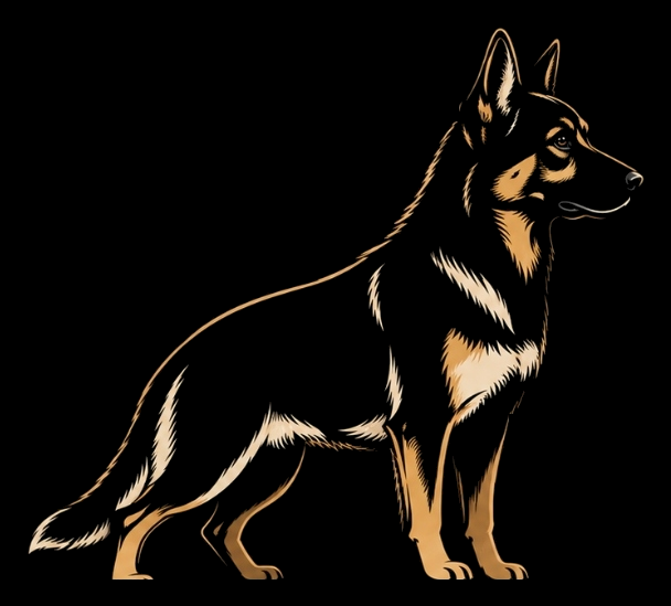 German Shepherd Silhouette Watermark